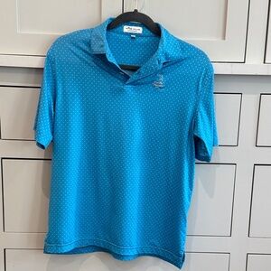 Peter Millar Youth Teal Polka Dot Polo Shirt